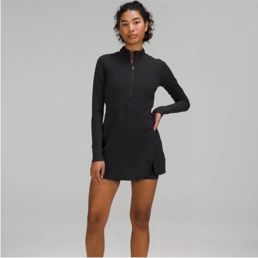 NWT Lululemon Nulux Long-Sleeve Tennis Dress OLIVE GREEN
